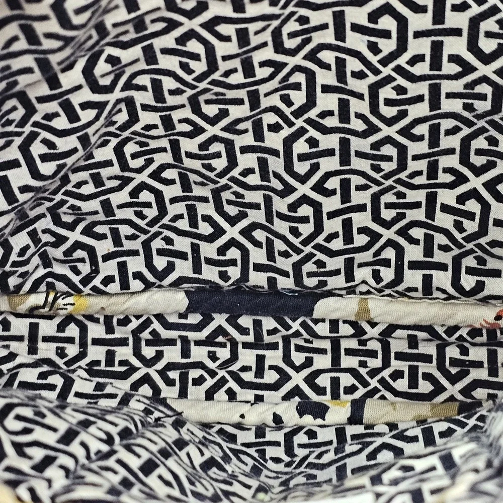 Vera Bradley Dogwood On The Go Hipster Crossbody Purse Bag Black Yellow White